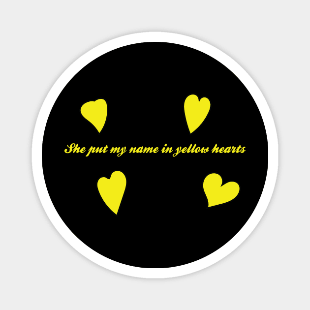 yellow hearts Magnet by Young at heart